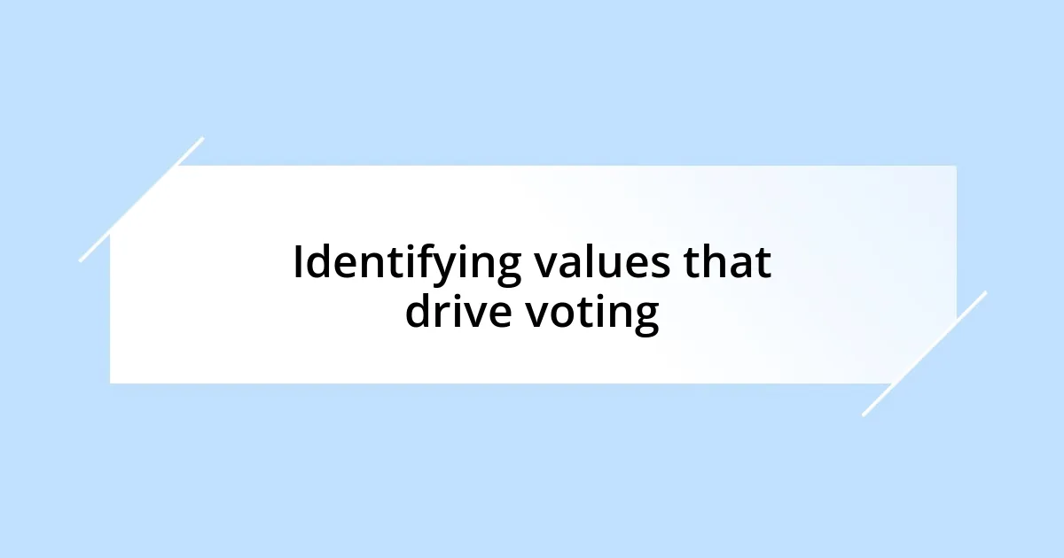 Identifying values that drive voting